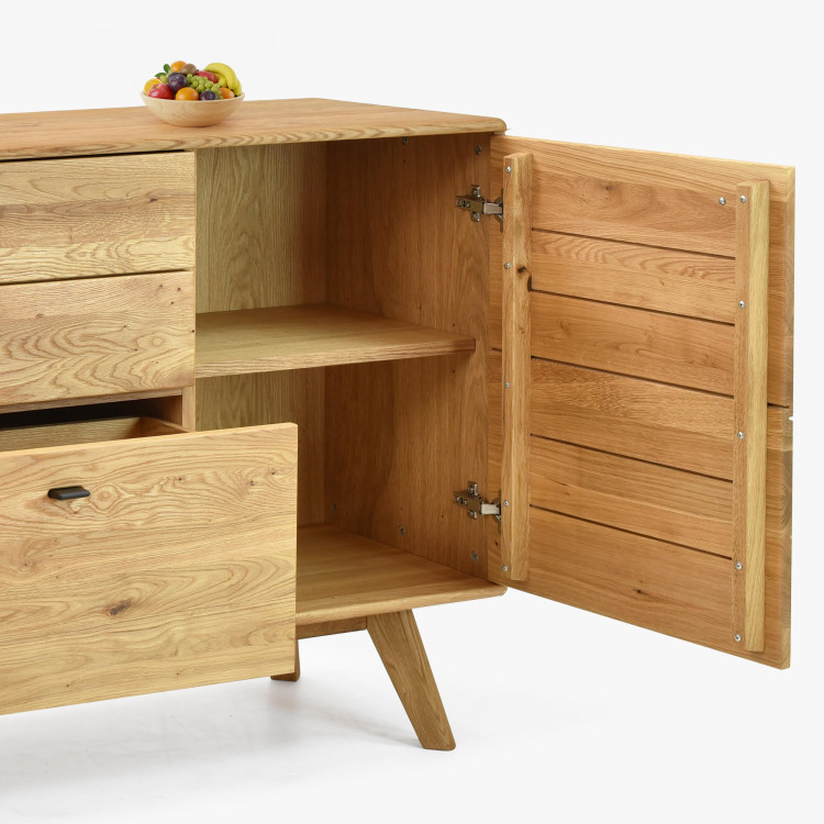 Dubová komoda s dvířky a šuplíky