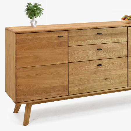 Dubová komoda s dvířky a šuplíky