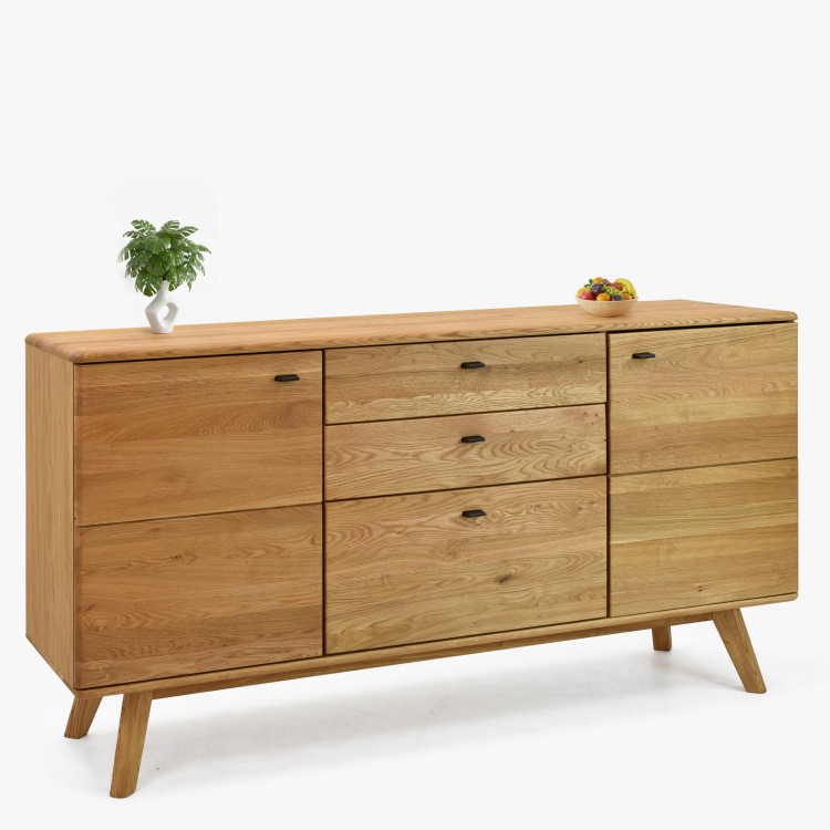 Dubová komoda s dvířky a šuplíky