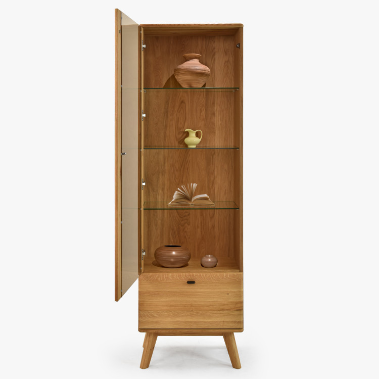 Jednodveřová masivní vitrina na nohou