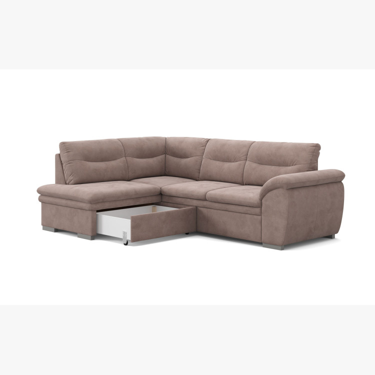 Rohová rozkládací sedací souprava s úložným prostorem LEANDRA OTM/SK - 2F