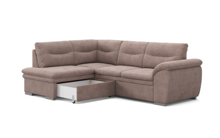 Rohová rozkládací sedací souprava s úložným prostorem LEANDRA OTM/SK - 2F