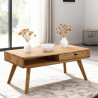 Kaffeetisch Eiche 110x60 cm mit Schublade massiv Holz