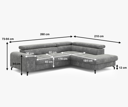 Rohová sedačka s funkcí spaní , Roh v pravo