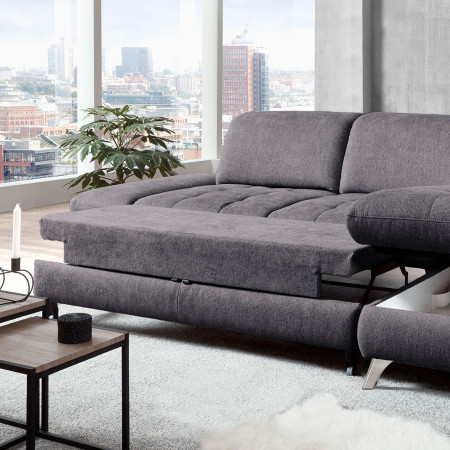 Rohová sedací souprava Carolina šedá - roh v pravo