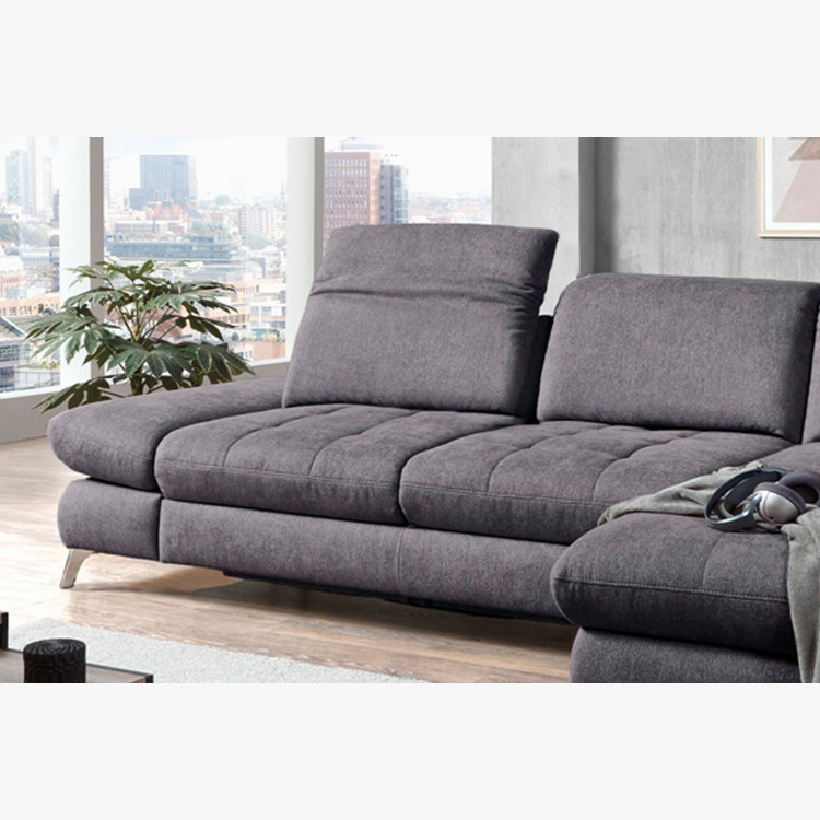 Rohová sedací souprava Carolina šedá - roh v pravo