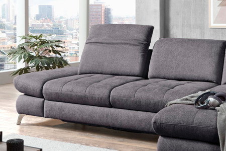 Rohová sedací souprava Carolina šedá - roh v pravo