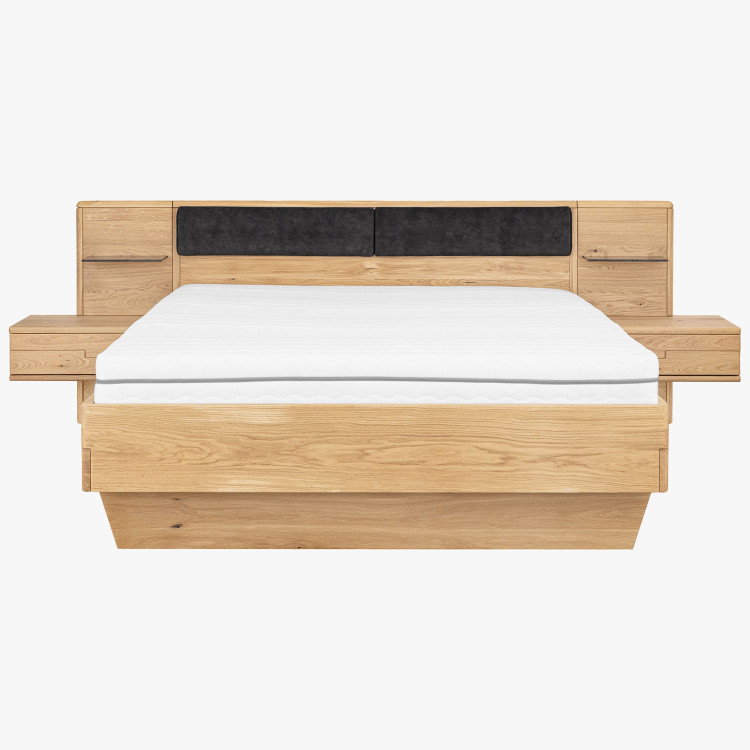 Dubová postel s nočními stolky a úložným prostorem