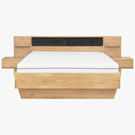 Dubová postel s nočními stolky a úložným prostorem