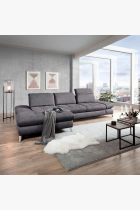 Rohová sedací souprava Carolina šedá - roh v lavo 2