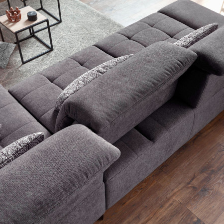 Rohová sedací souprava Carolina šedá - roh v lavo