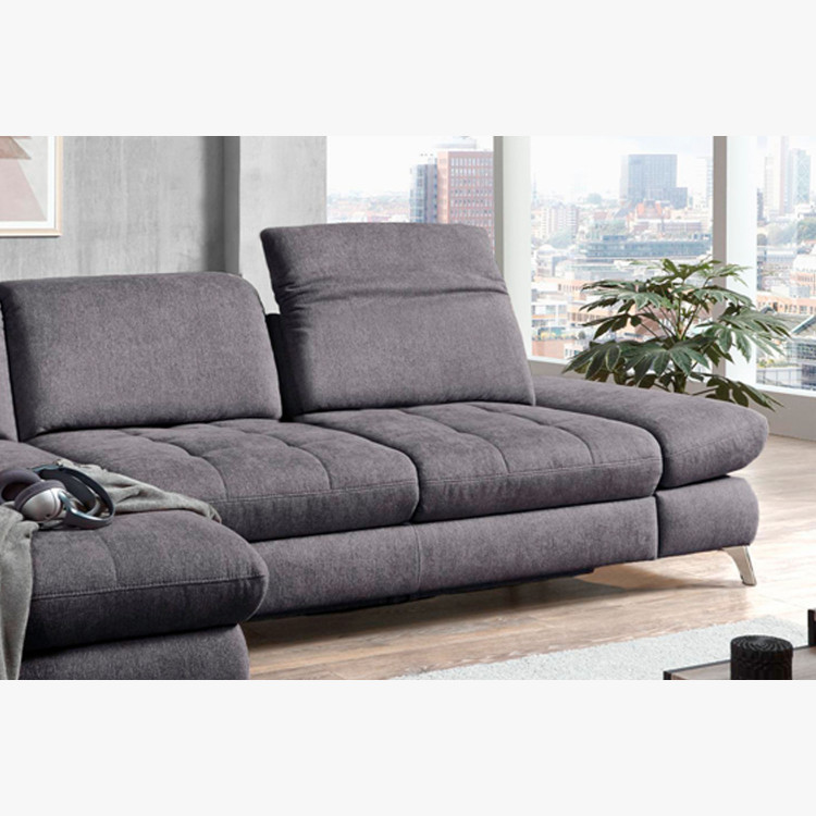 Rohová sedací souprava Carolina šedá - roh v lavo