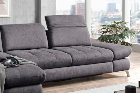 Rohová sedací souprava Carolina šedá - roh v lavo