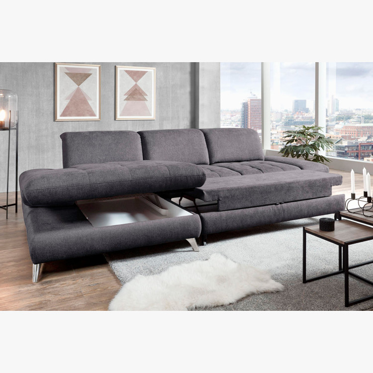 Rohová sedací souprava Carolina šedá - roh v lavo