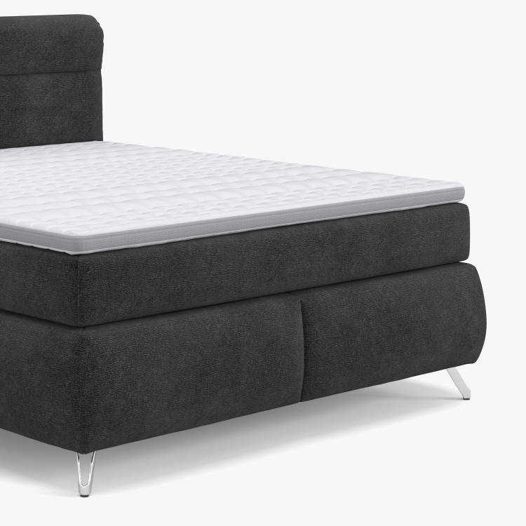 Boxspring postel antracit 180 cm s úložným prostorem Treviso