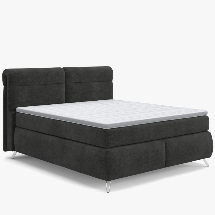 Boxspring postel antracit 180 cm s úložným prostorem Treviso