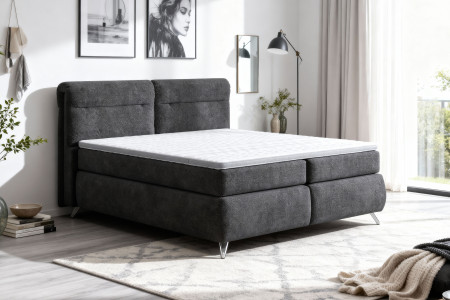 Boxspring postel antracit 180 cm s úložným prostorem Treviso