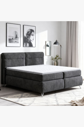 Boxspring postel antracit 160 cm s úložným prostorem Treviso