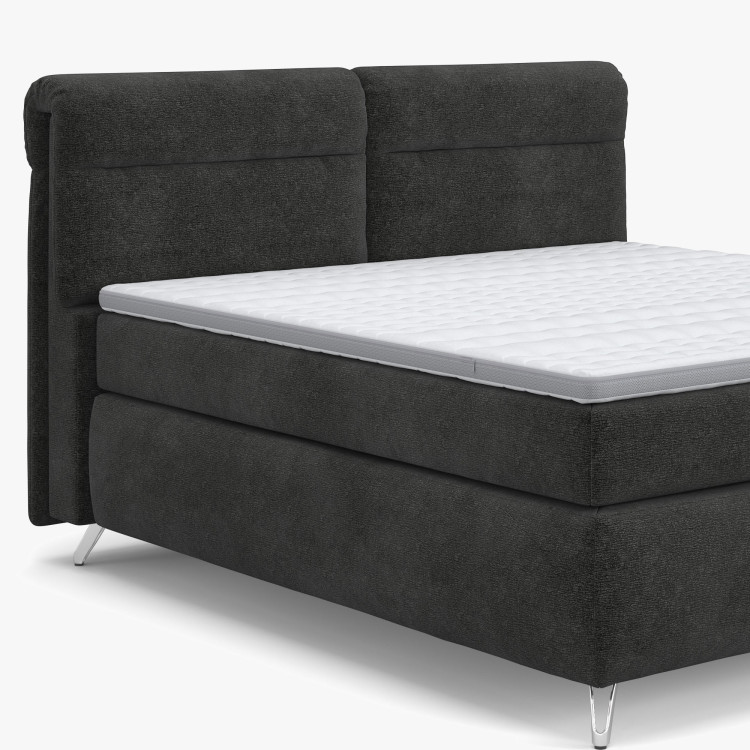 Boxspring postel antracit 160 cm s úložným prostorem Treviso