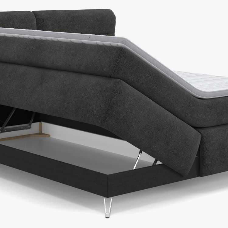 Boxspring postel antracit 160 cm s úložným prostorem Treviso