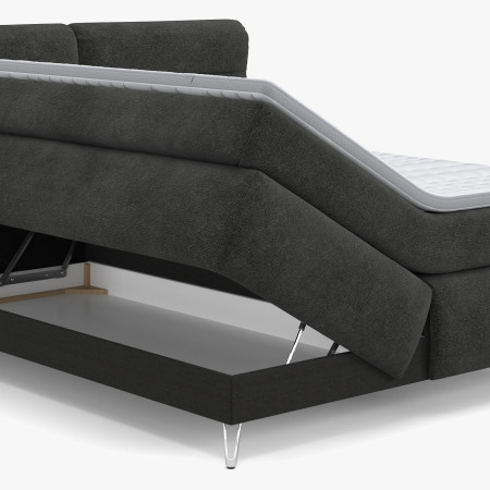 Boxspring postel antracit 160 cm s úložným prostorem Treviso