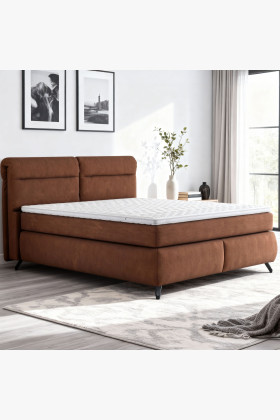 Boxspring postel oranžová 180 cm s úložným prostorem Treviso