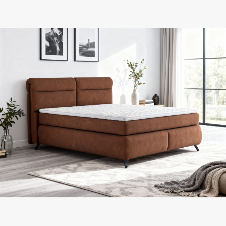 Boxspring postel oranžová 160 cm s úložným prostorem Treviso