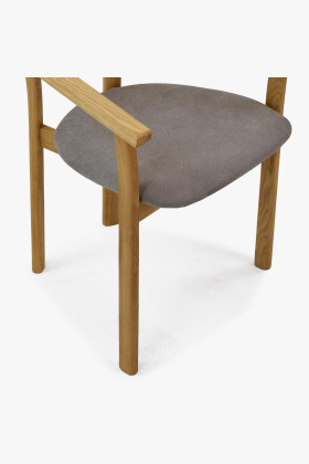 Křesílko do jídelny dubové - Alexandra šedé barva 2