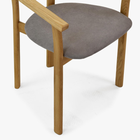 Křesílko do jídelny dubové - Alexandra šedé barva