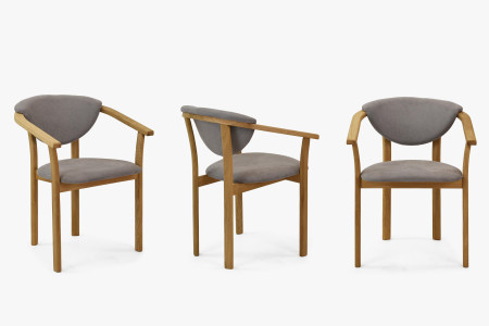 Křesílko do jídelny dubové - Alexandra šedé barva