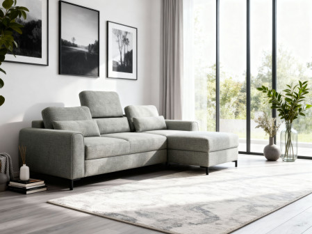 Rohová sedací souprava s funkcí spaní a úložným prostorem prava