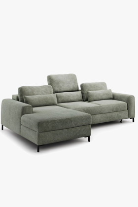 Rohová sedací souprava s funkcí spaní a úložným prostorem leva