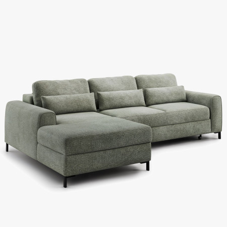 Rohová sedací souprava s funkcí spaní a úložným prostorem leva