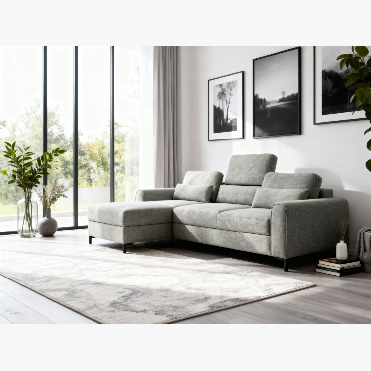 Rohová sedací souprava s funkcí spaní a úložným prostorem leva