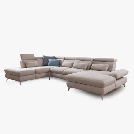 Sedací souprava Carolina ve tvaru písmene U s možností funkcí, béžová