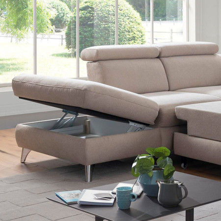 Sedací souprava Carolina ve tvaru písmene U s možností funkcí, béžová