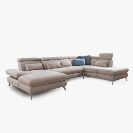 Sedací souprava Carolina ve tvaru písmene U s možností funkcí, béžová