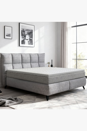 Boxspring postel šedá 180 cm s úložným prostorem Treviso