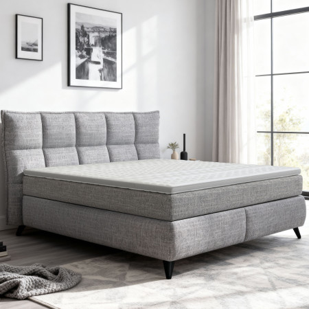 Boxspring postel šedá 180 cm s úložným prostorem Treviso
