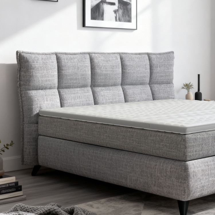 Boxspring postel šedá 180 cm s úložným prostorem Treviso