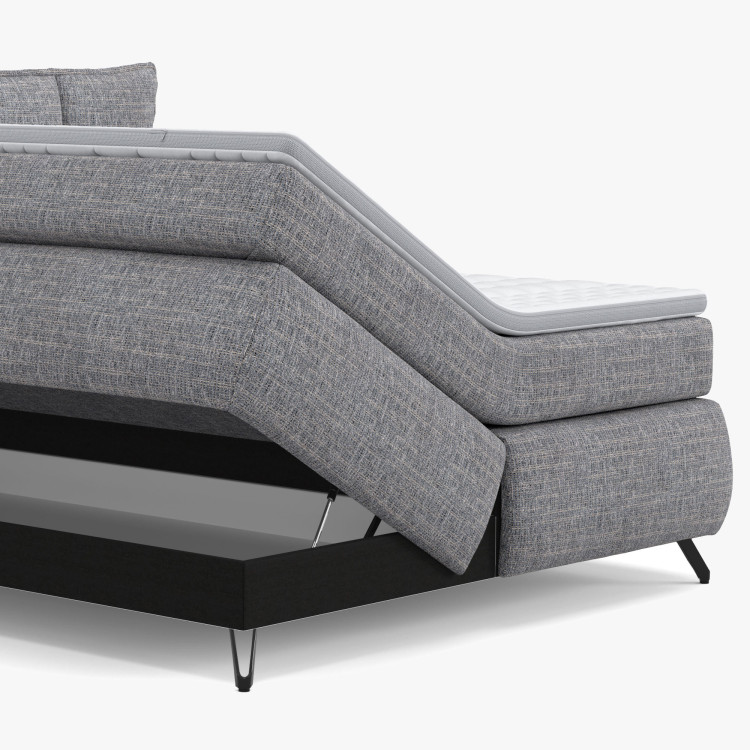 Boxspring postel šedá 180 cm s úložným prostorem Treviso
