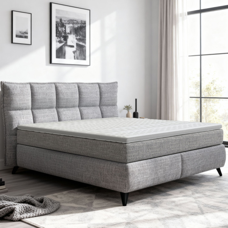 Boxspring postel šedá 160 cm s úložným prostorem Treviso