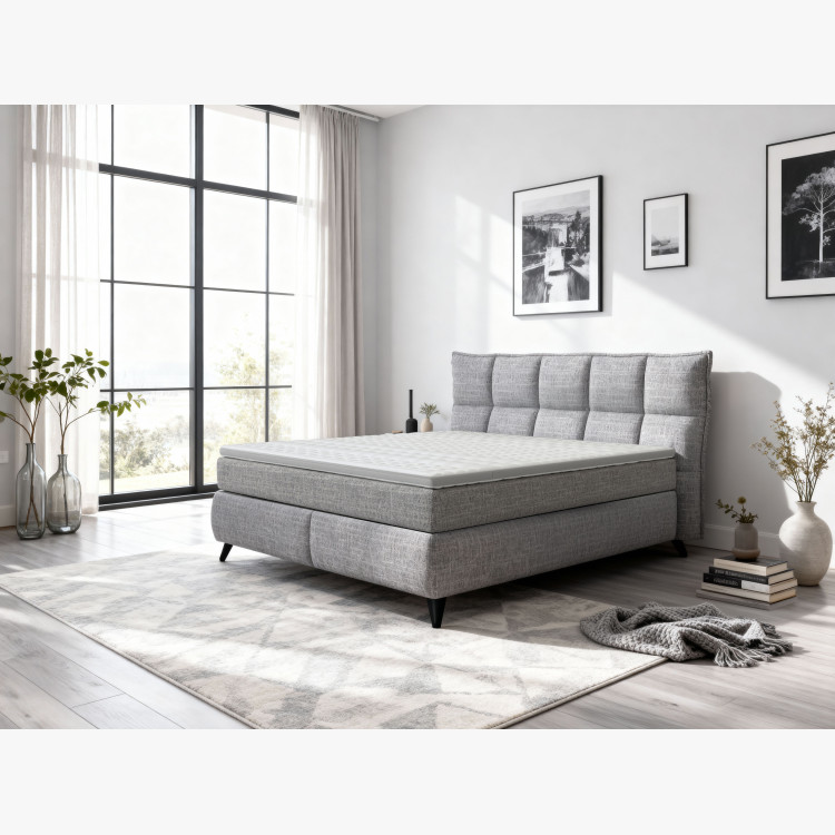 Boxspring postel šedá 160 cm s úložným prostorem Treviso