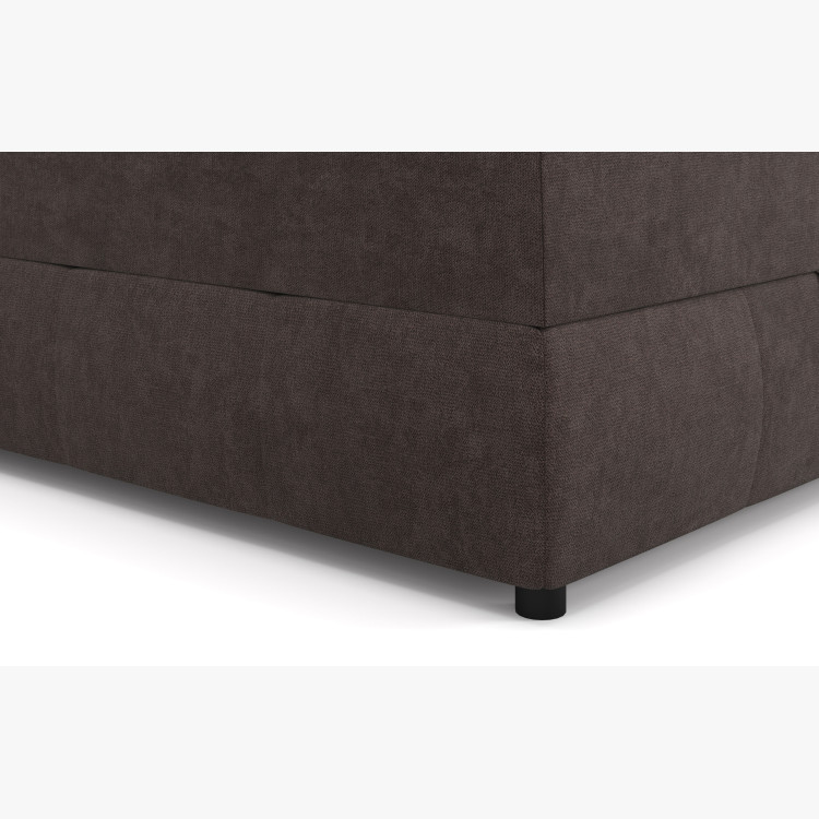 Boxspring kontinentální postel s úložným prostorem - hnědá