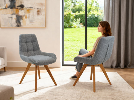 Pohodlná jídelní židle , modře šedá