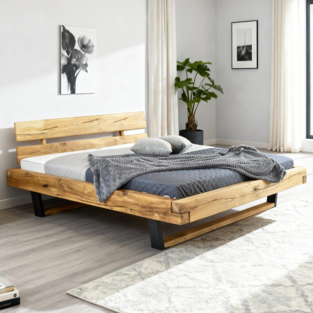 Moderní postel z masívu dub na nohách, Laura 160 x 200 cm