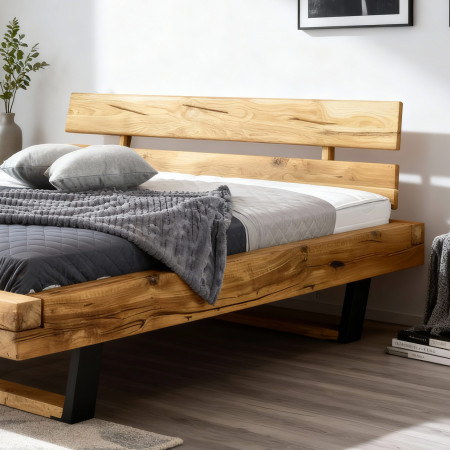 Moderní postel z masívu dub na nohách, Laura 160 x 200 cm