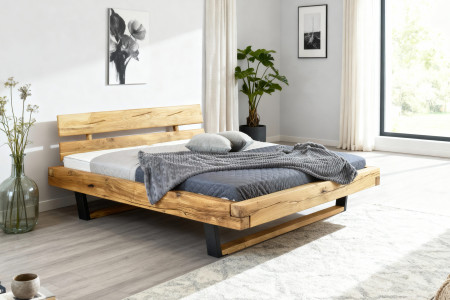 Moderní postel z masívu dub na nohách, Laura 160 x 200 cm