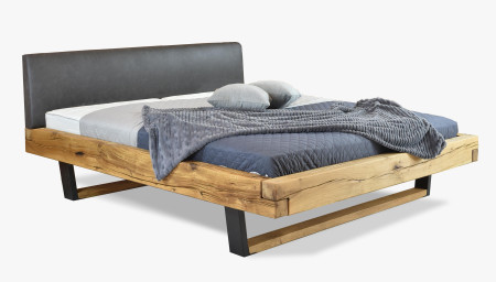 Moderní masívni postel z dub kovové nohy, Laura 180 x 200