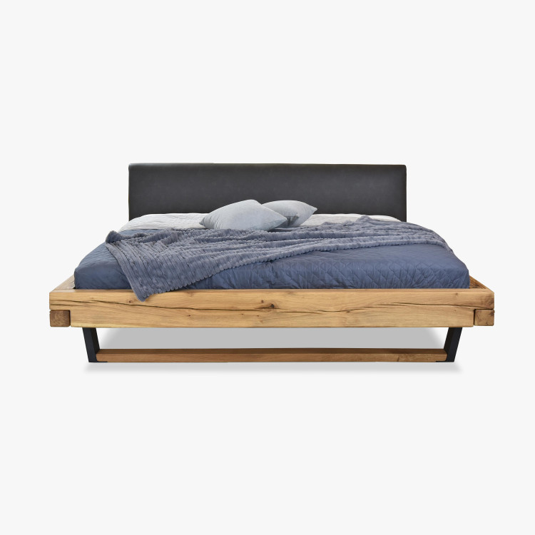 Moderní masívni postel z dub kovové nohy, Laura 180 x 200